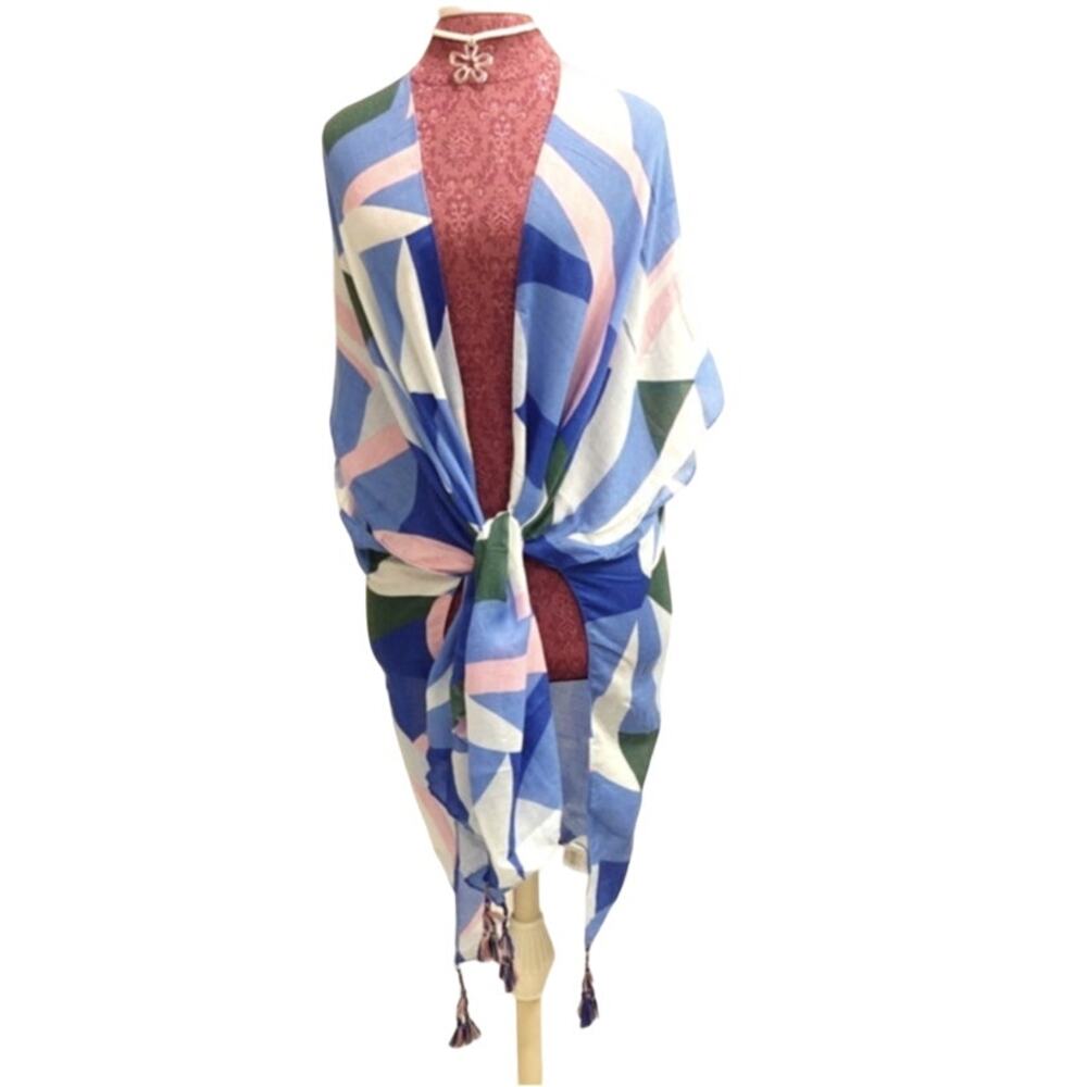 Do everything in Love Beach blues n pink swim cover up summer wrap kimono